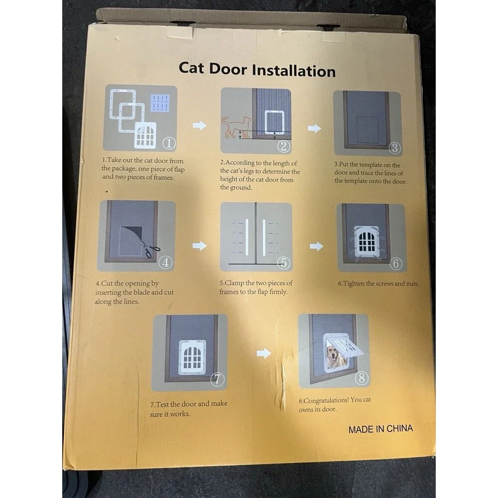 Pet Screen Door with Black Frame - Easy Installation